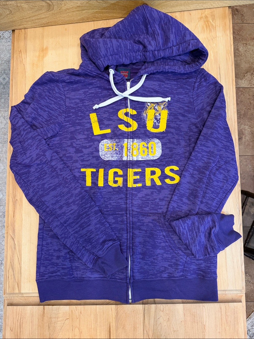 LSU Tigers Purple Zip-Up Hoodie with Hood
